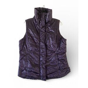 Chico’s Zenergy High Neck Puffer Vest Size 2 (12-14) Purple Quilted